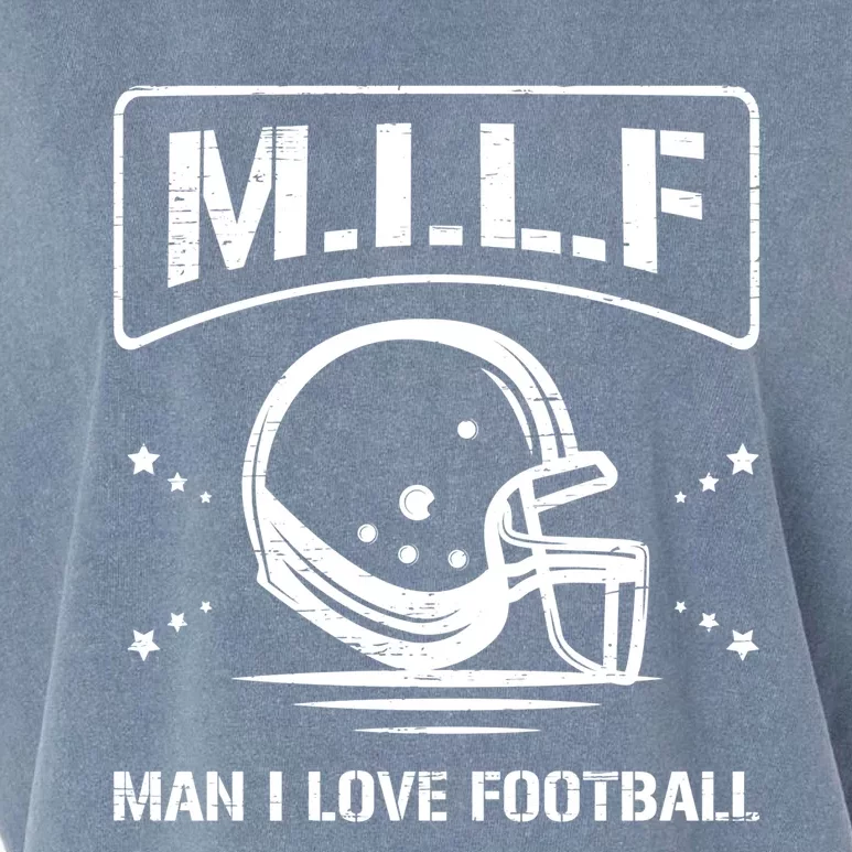 M I L F I Love Football Homerun Ball Holder Sports Field Gift Garment-Dyed Women's Muscle Tee