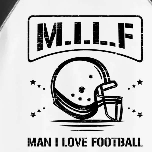 M I L F I Love Football Homerun Ball Holder Sports Field Gift Toddler Fine Jersey T-Shirt