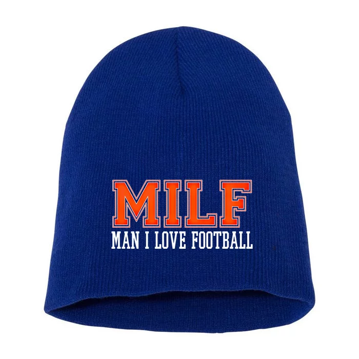 M I L F I Love Football Funny Sarcastic Football Memes Gift Short Acrylic Beanie