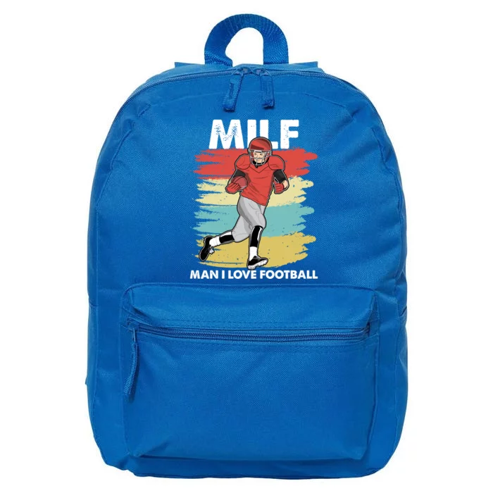 Milf I Love Football Funny Retro American Football Fun Great Gift 16 in Basic Backpack