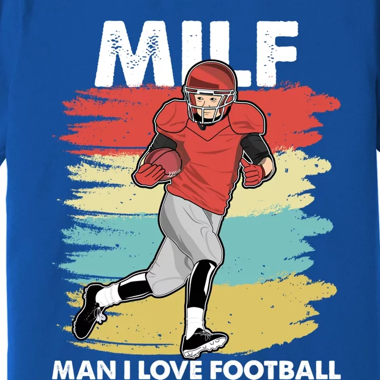 Milf I Love Football Funny Retro American Football Fun Great Gift Premium T-Shirt