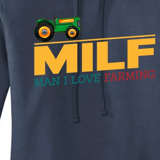 Man I Love Farming I Fun Milf Football Fan Gift Women's Pullover Hoodie