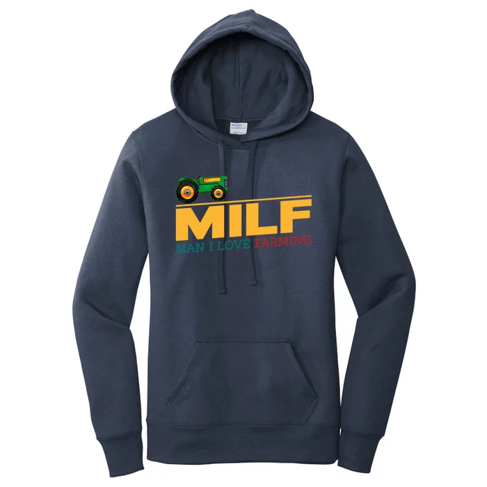 Man I Love Farming I Fun Milf Football Fan Gift Women's Pullover Hoodie