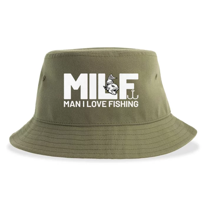 Man I Love Fishing Funny Sayings Milf Cute Gift Fishing Gift Sustainable Bucket  Hat