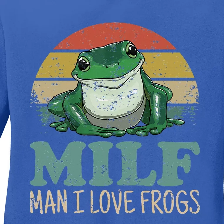 Milfman I Love Frogs Ladies Long Sleeve Shirt