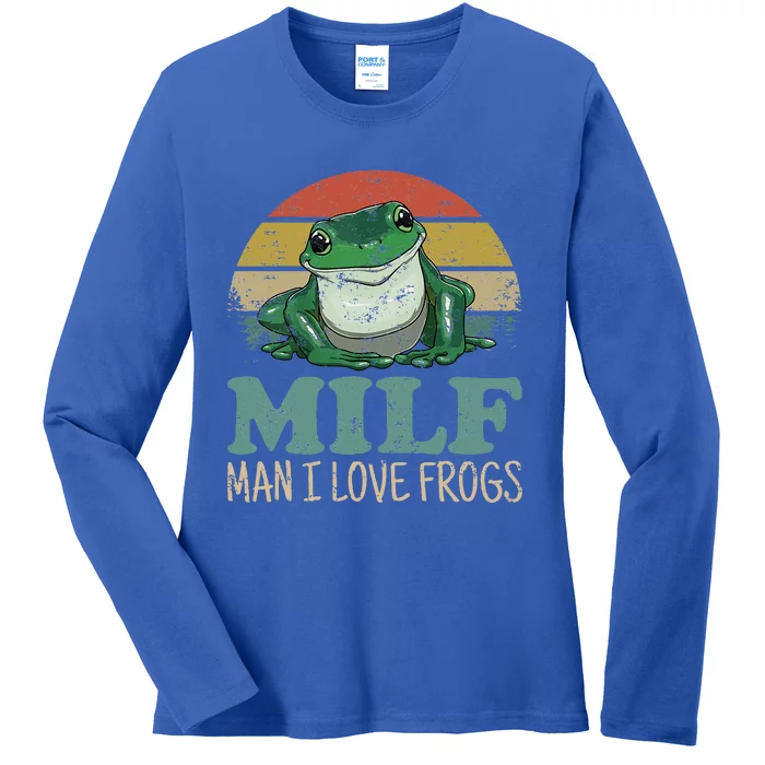 Milfman I Love Frogs Ladies Long Sleeve Shirt