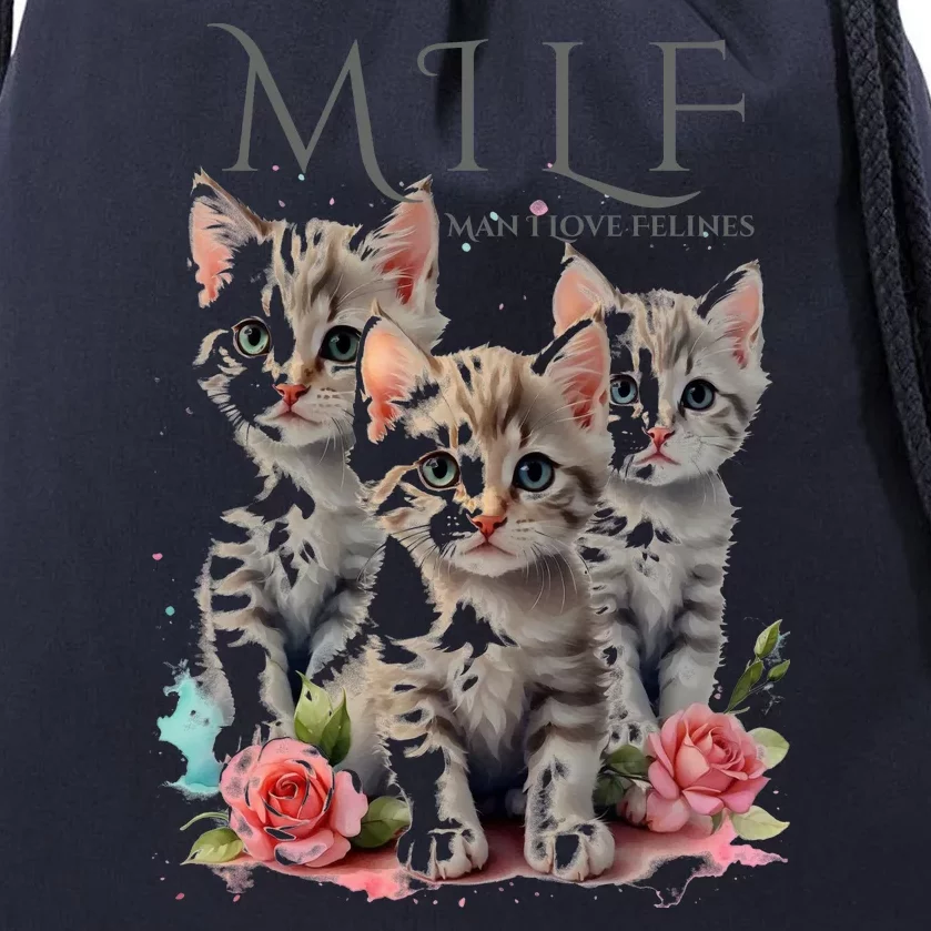 Man I Love Felines Drawstring Bag