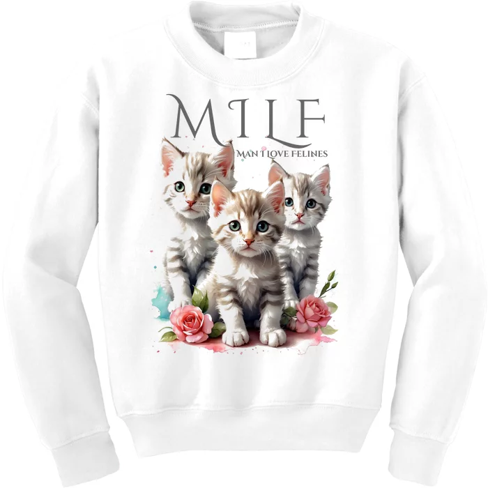 Man I Love Felines Kids Sweatshirt