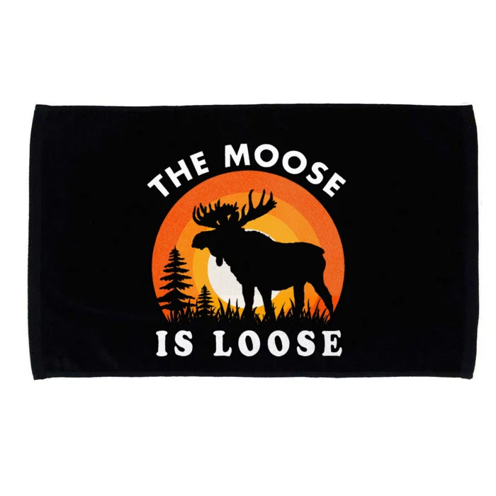 Moose Is Loose Funny Moose Lover Microfiber Hand Towel