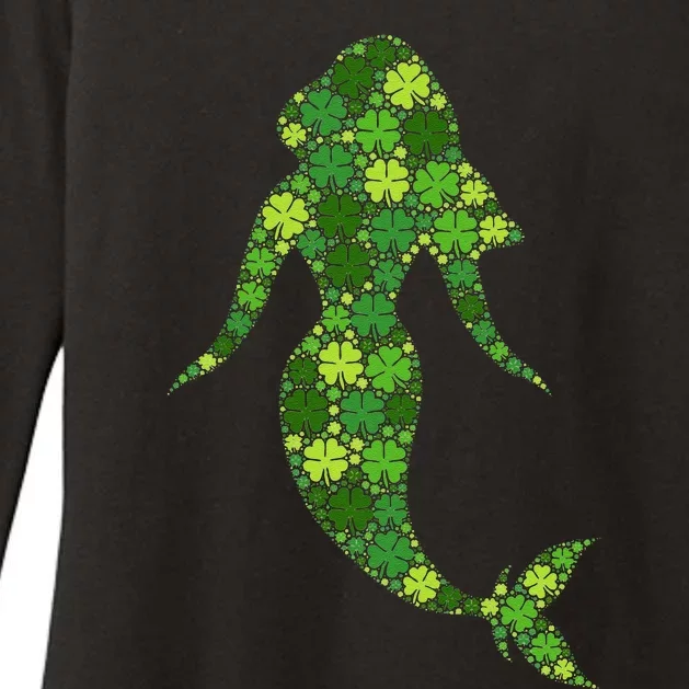 Mermaid Irish Lucky Green Shamrock Clover St Patricks Day Womens CVC Long Sleeve Shirt