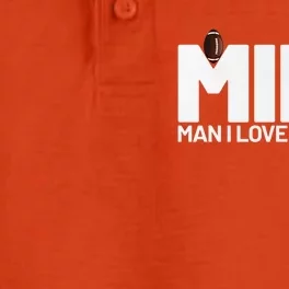 Man I Love Football Funny Sayings Cute Gift Football Milf Cute Gift Dry Zone Grid Performance Polo