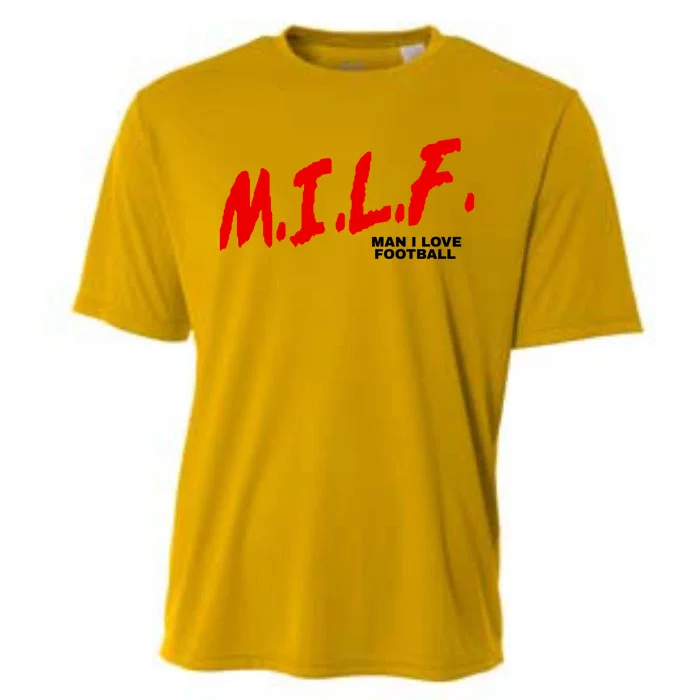 Man I Love Football Milf Funny Football Funny Gift Cooling Performance Crew T-Shirt