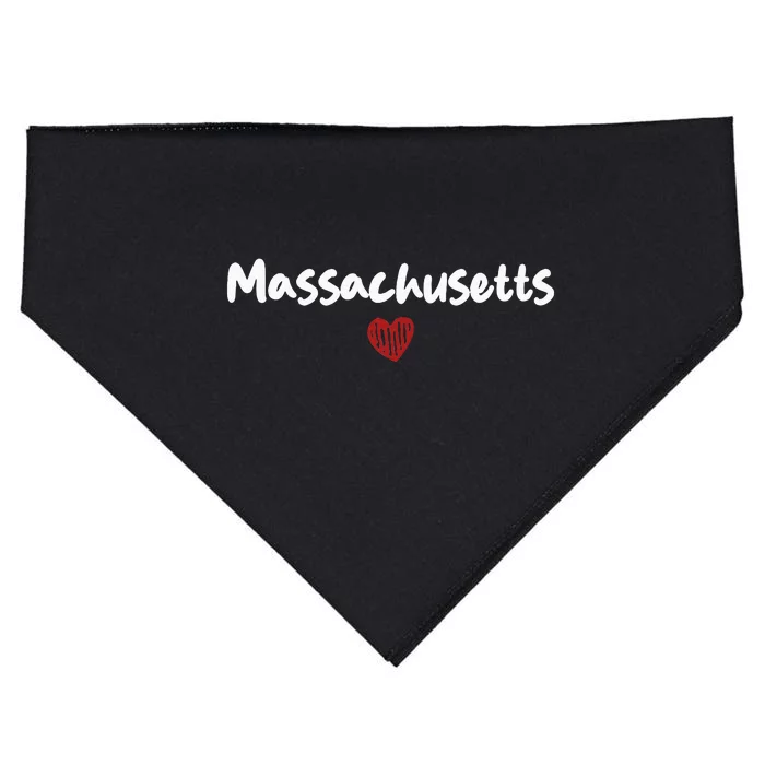 Massachusetts I Love Massachusetts Classic USA-Made Doggie Bandana