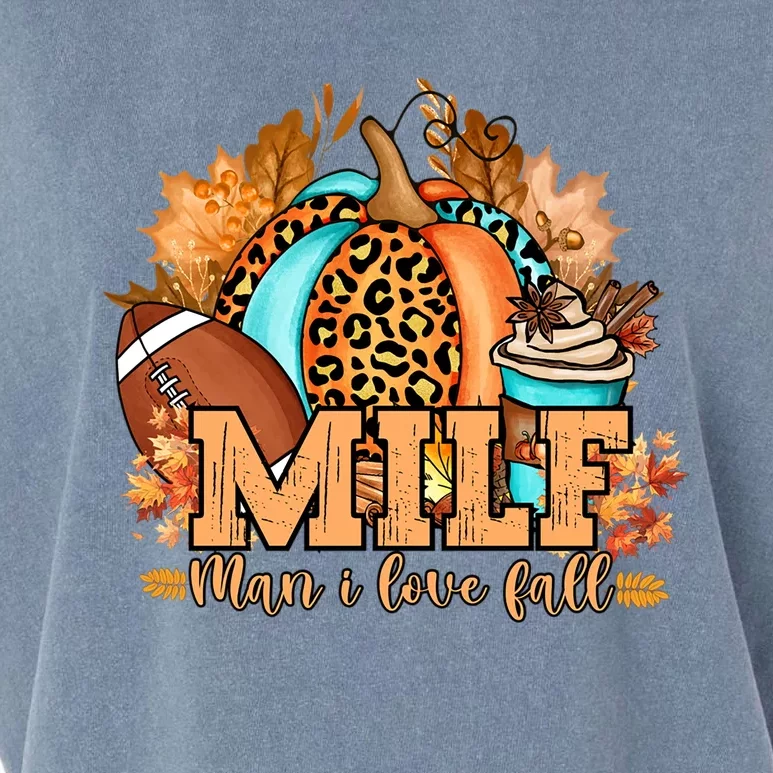 M I L F I Love Fall Funny Pumpkin Autumn Lover Gift Garment-Dyed Women's Muscle Tee