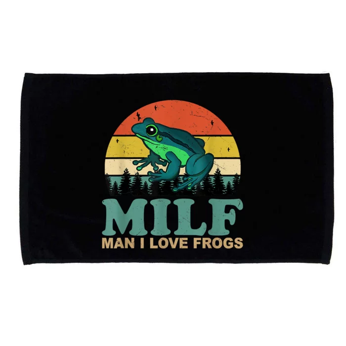 MILFMan I Love Frogs Funny Saying Frog Amphibian Lovers Microfiber Hand Towel