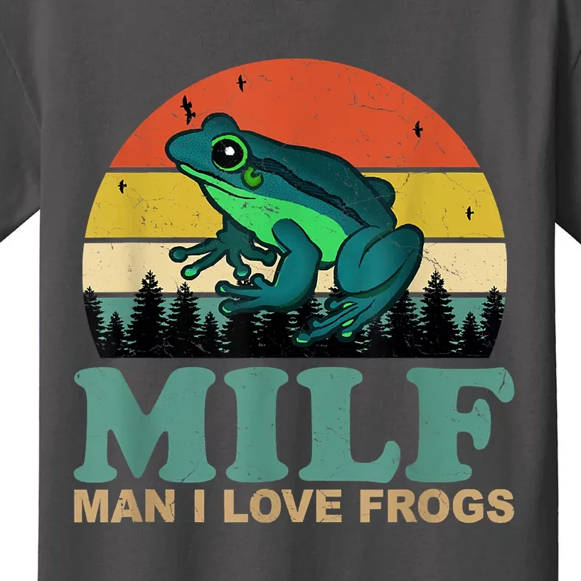 MILFMan I Love Frogs Funny Saying Frog Amphibian Lovers Kids T-Shirt