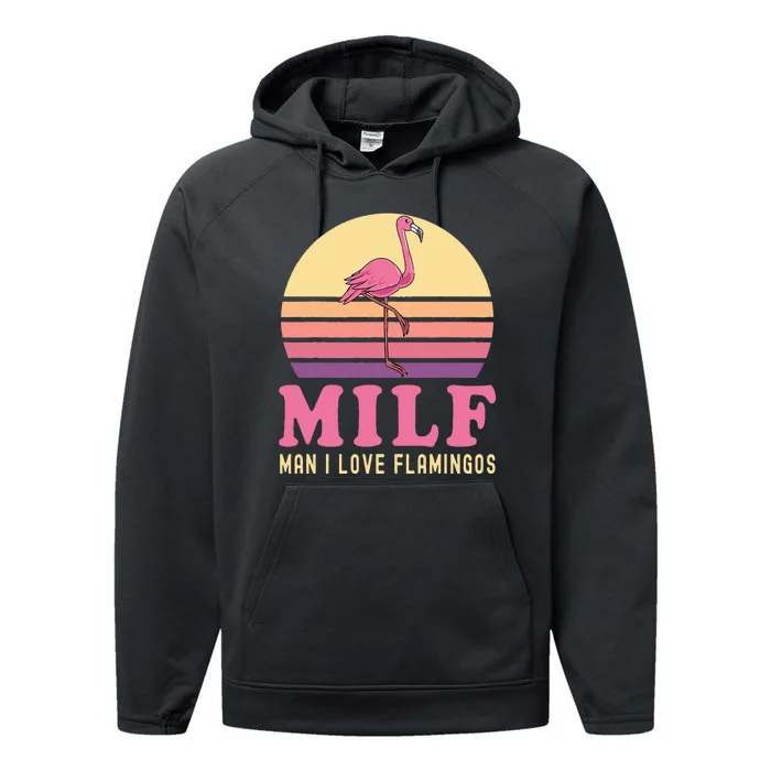 Man I Love Flamingo Funny Flamingo MILF Pink Joke Party Performance Fleece Hoodie