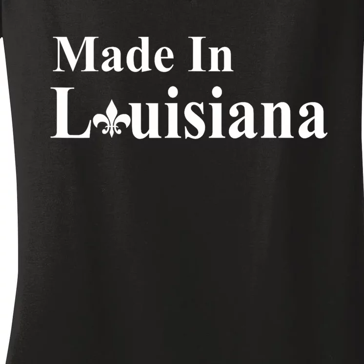 Made In Louisiana Fleur Southern Gulf Coast Resident Women's V-Neck T-Shirt