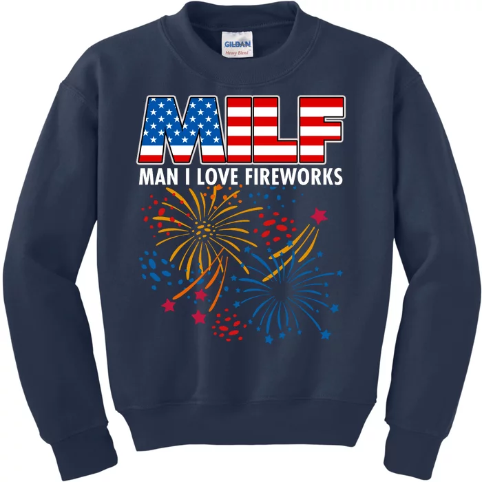 MILF Man I Love Firework Kids Sweatshirt