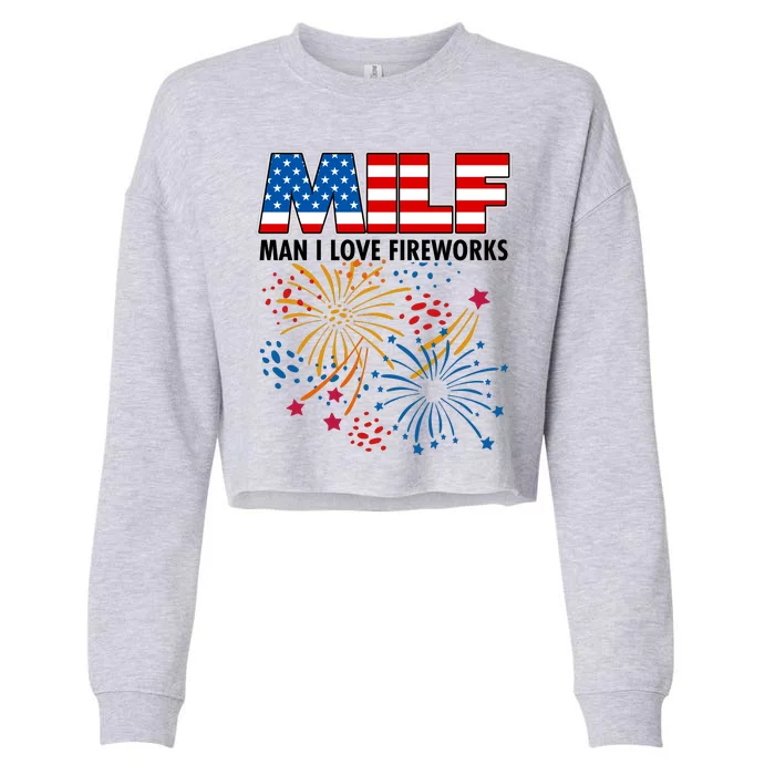 MILF Man I Love Firework Cropped Pullover Crew