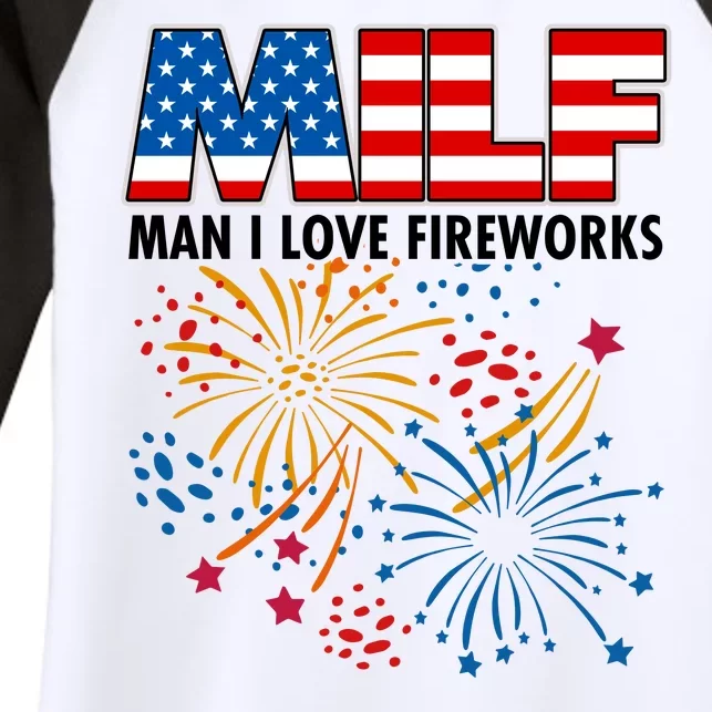 MILF Man I Love Firework Women's Tri-Blend 3/4-Sleeve Raglan Shirt