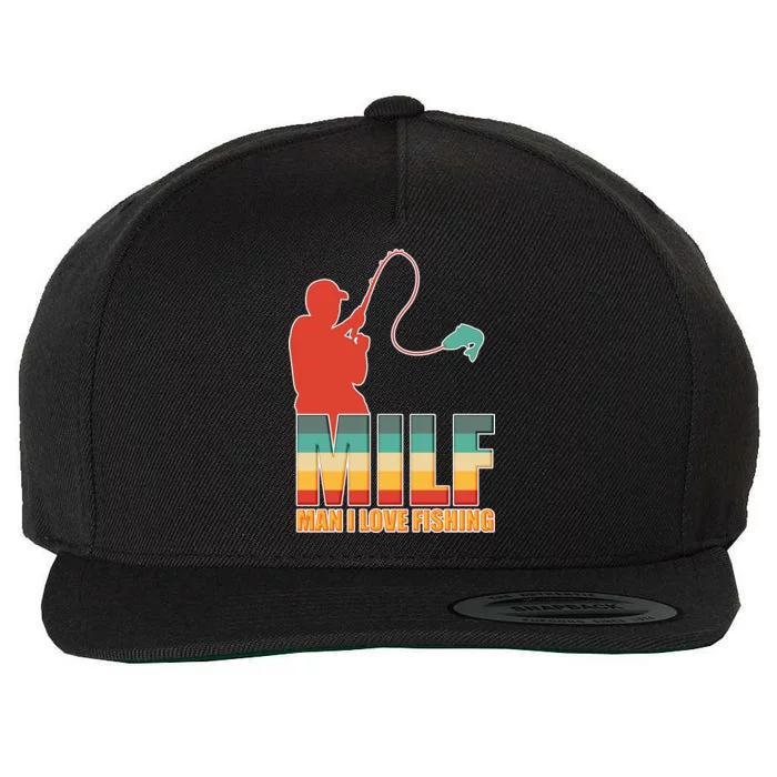 MILF Man I Love Fishing Wool Snapback Cap