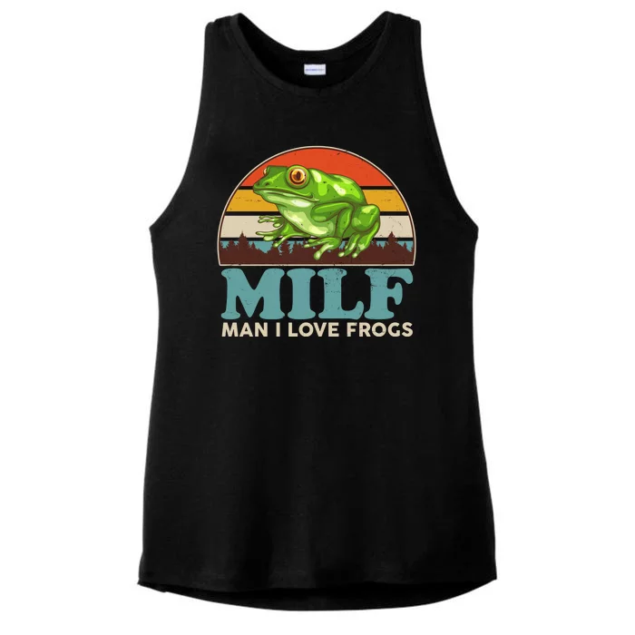 MILF Man I Love Frogs Ladies Tri-Blend Wicking Tank