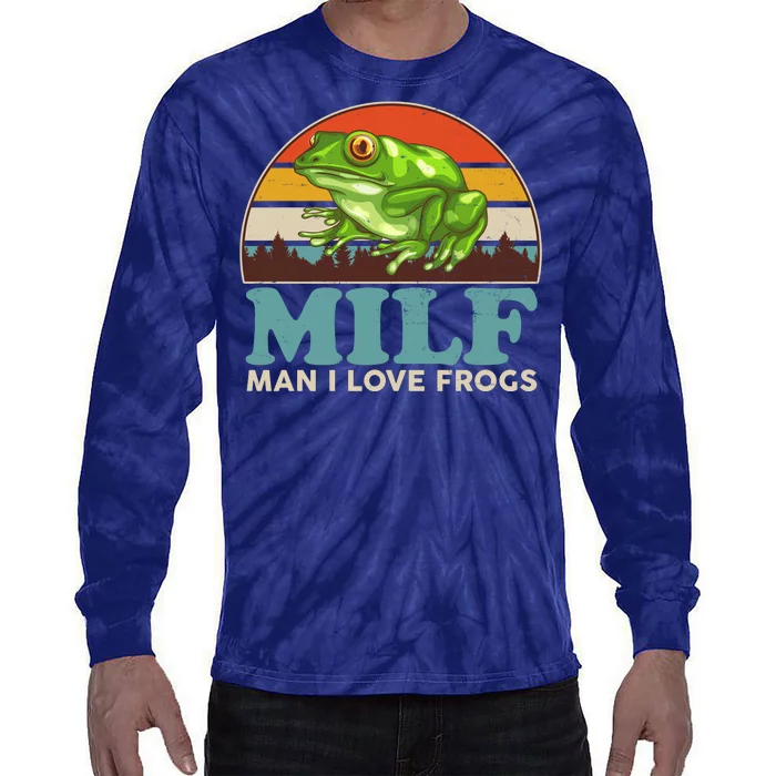 MILF Man I Love Frogs Tie-Dye Long Sleeve Shirt