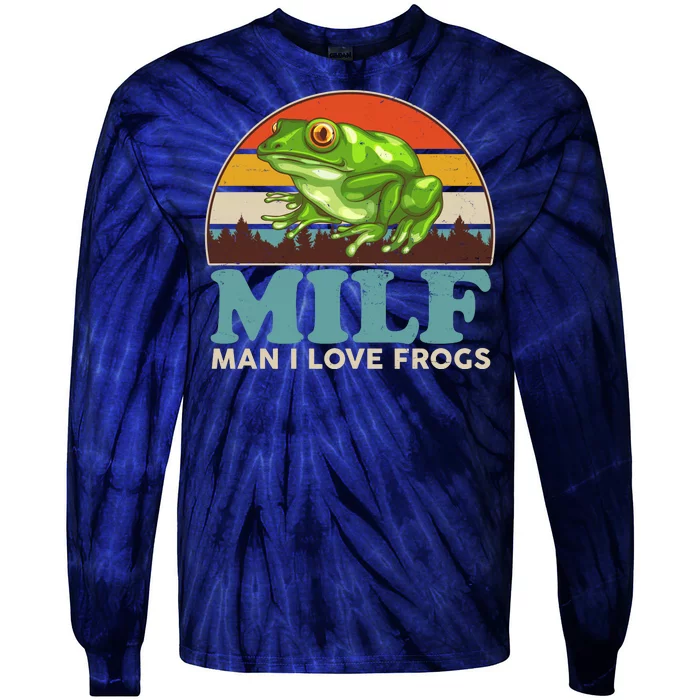 MILF Man I Love Frogs Tie-Dye Long Sleeve Shirt