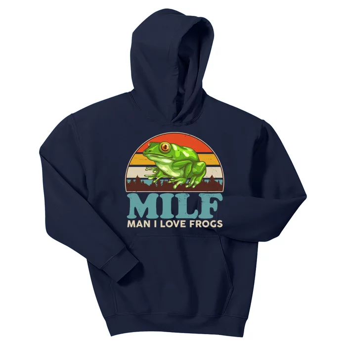 MILF Man I Love Frogs Kids Hoodie