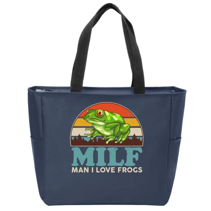 MILF Man I Love Frogs Zip Tote Bag