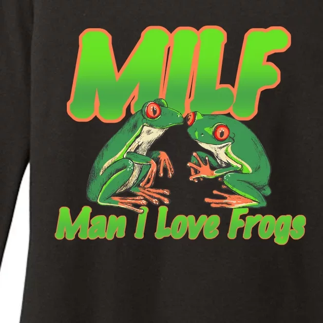 Milf Man I Love Frogs Funny Womens CVC Long Sleeve Shirt