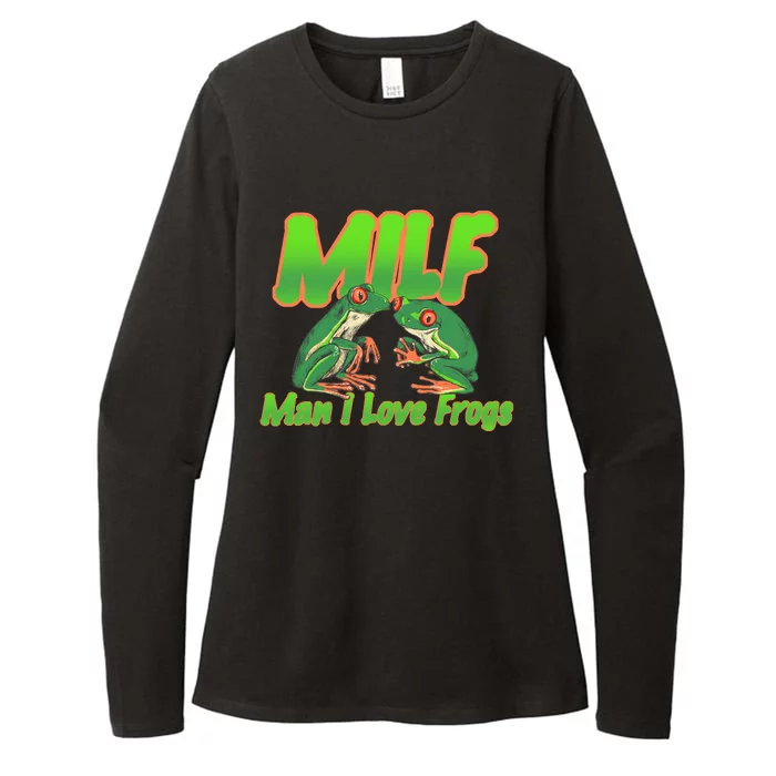 Milf Man I Love Frogs Funny Womens CVC Long Sleeve Shirt