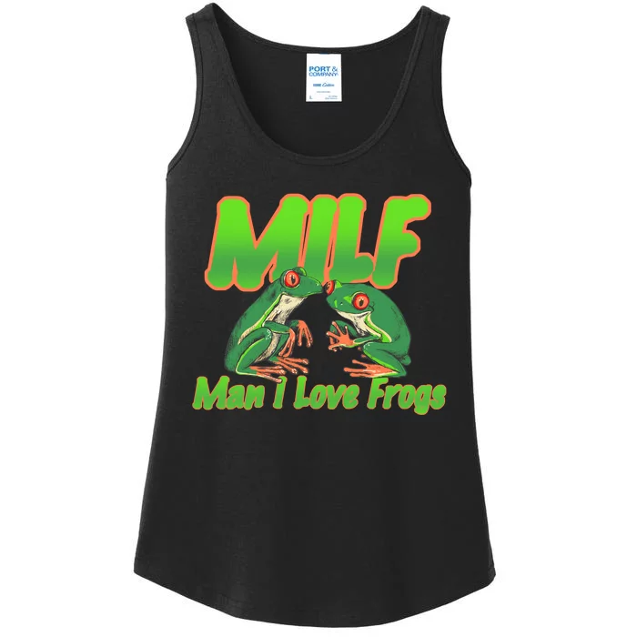 Milf Man I Love Frogs Funny Ladies Essential Tank