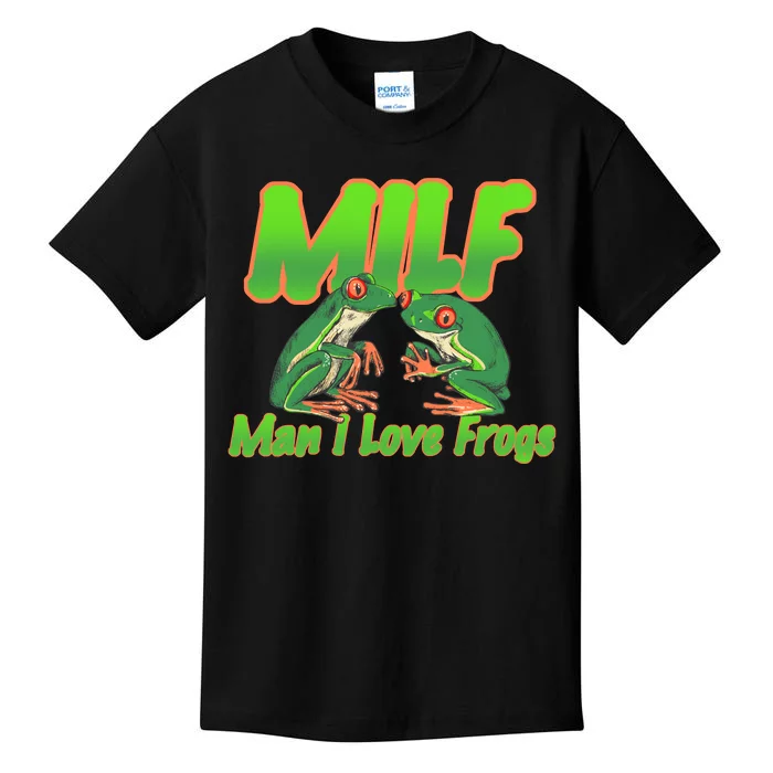 Milf Man I Love Frogs Funny Kids T-Shirt