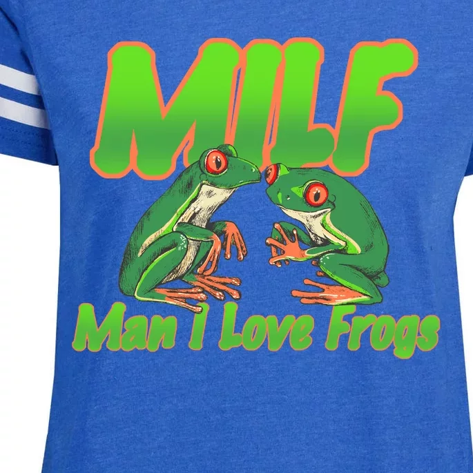 Milf Man I Love Frogs Funny Enza Ladies Jersey Football T-Shirt