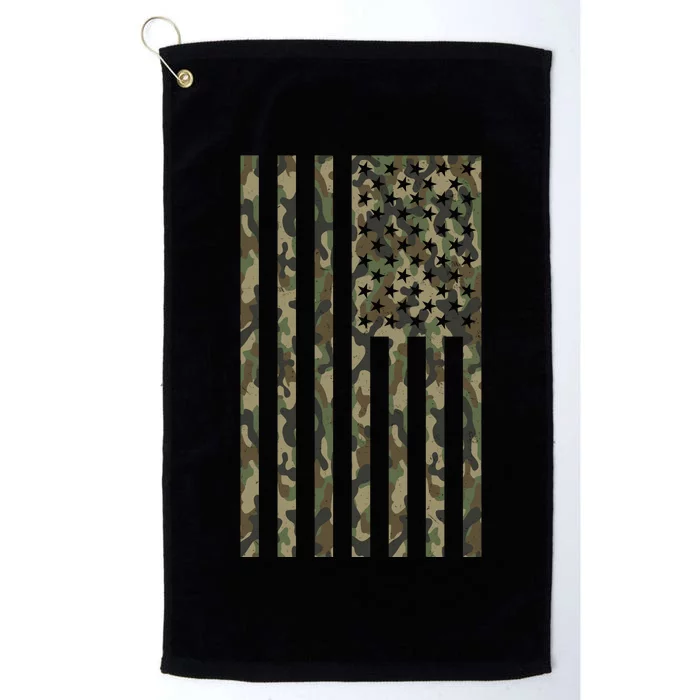 Military Camouflage USA American Flag Platinum Collection Golf Towel