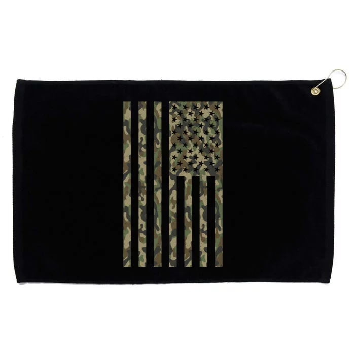 Military Camouflage USA American Flag Grommeted Golf Towel