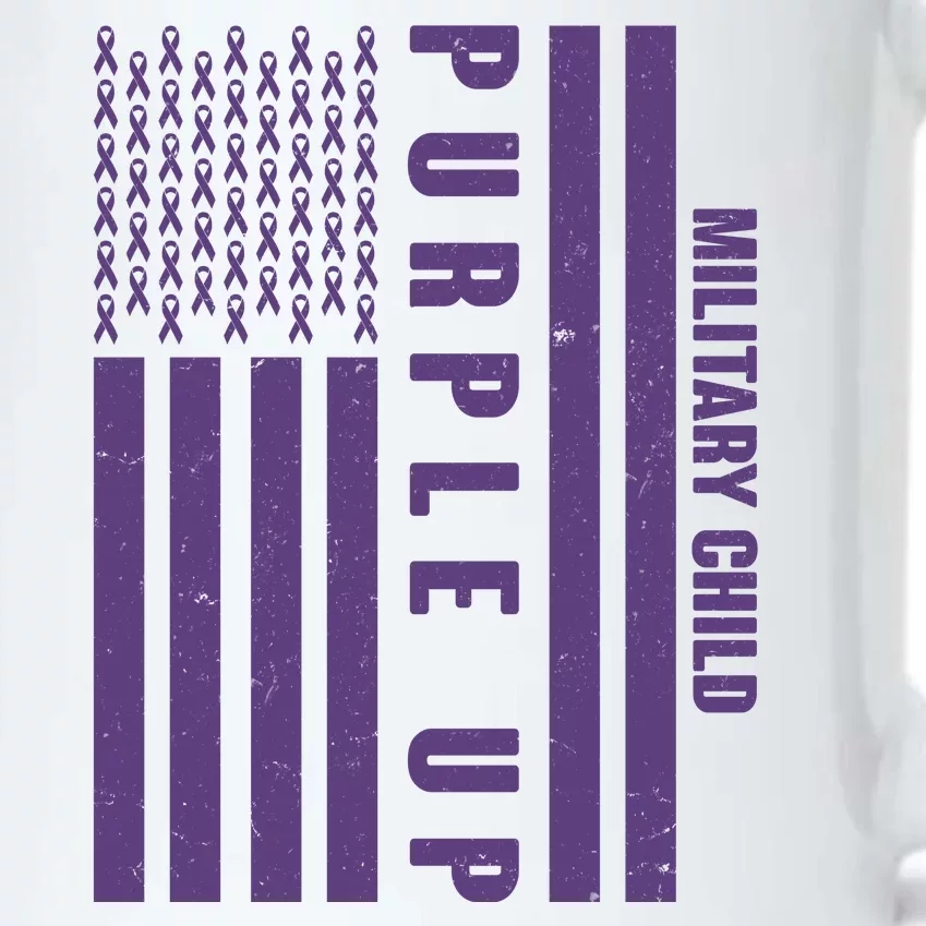 Military Child Purple UP US American Flag Black Color Changing Mug