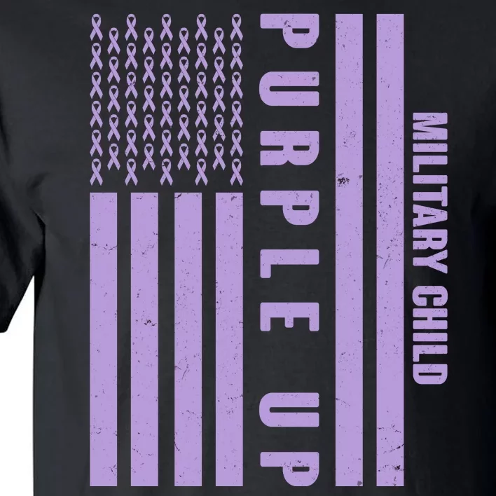 Military Child Purple UP US American Flag Tall T-Shirt