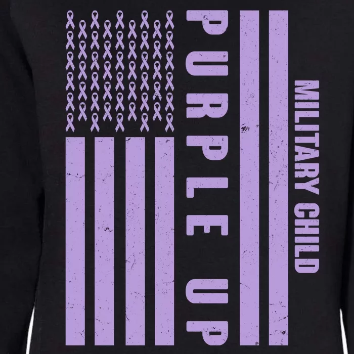 Military Child Purple UP US American Flag Womens California Wash Sweatshirt