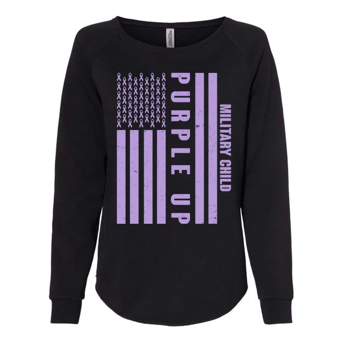 Military Child Purple UP US American Flag Womens California Wash Sweatshirt