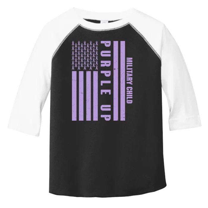 Military Child Purple UP US American Flag Toddler Fine Jersey T-Shirt