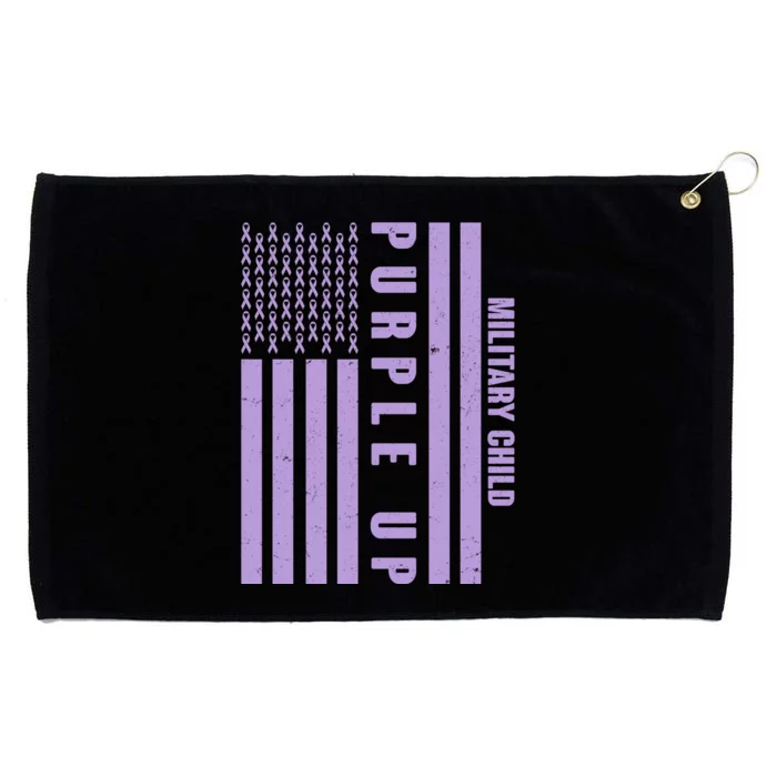 Military Child Purple UP US American Flag Grommeted Golf Towel