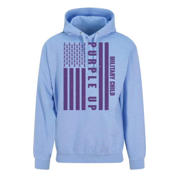 Military Child Purple UP US American Flag Unisex Surf Hoodie