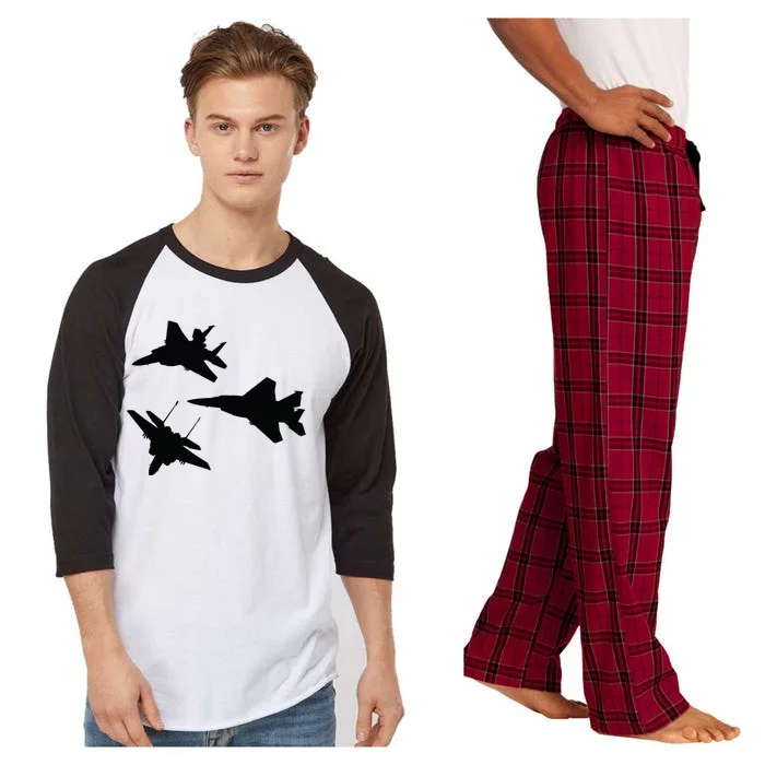 Military Fighter Jets Raglan Sleeve Pajama Set