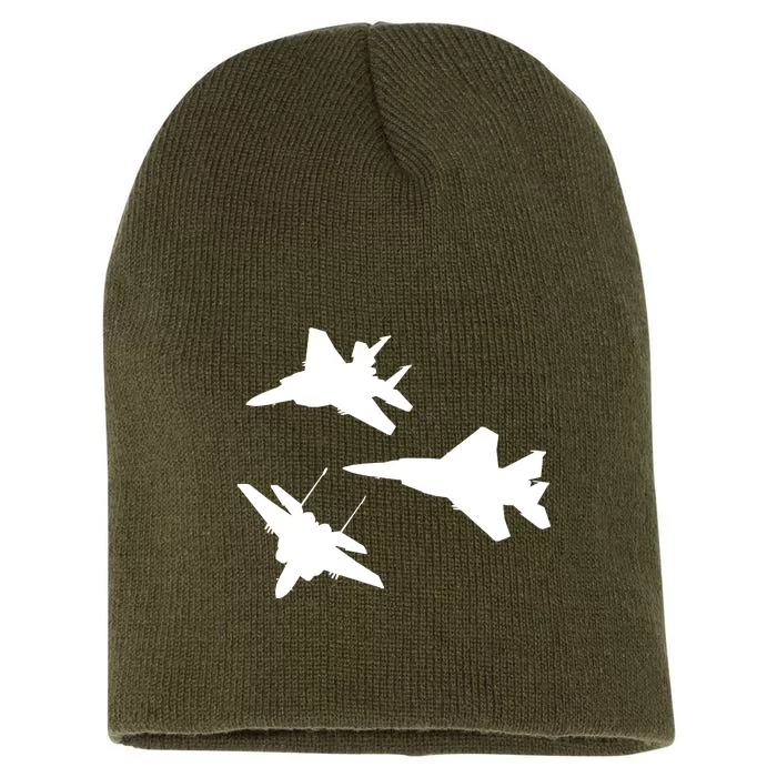 Military Fighter Jets Short Acrylic Beanie