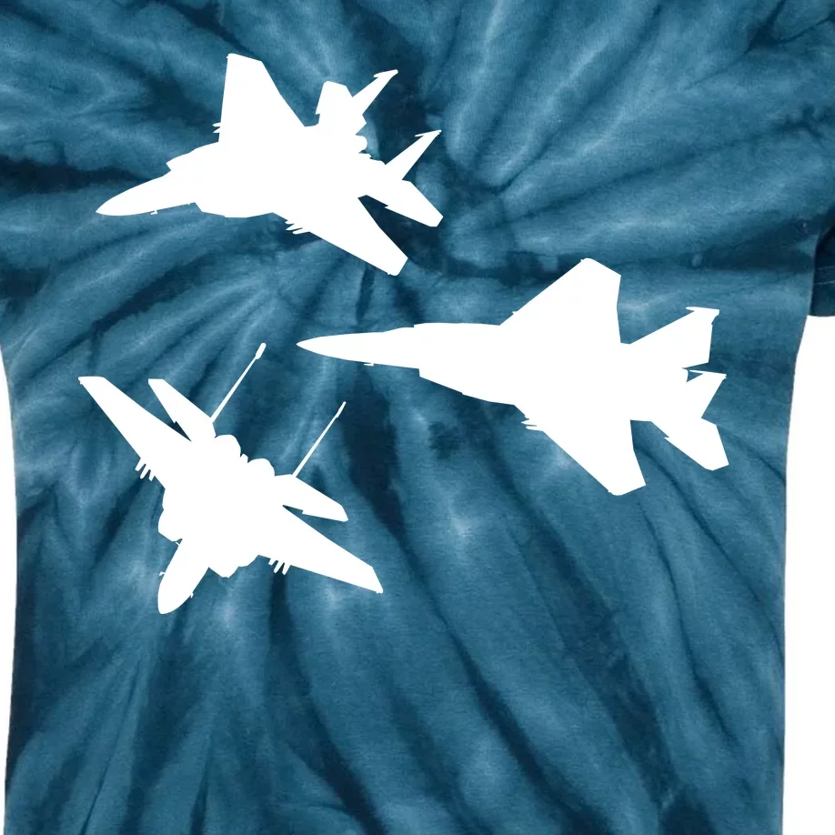 Military Fighter Jets Kids Tie-Dye T-Shirt