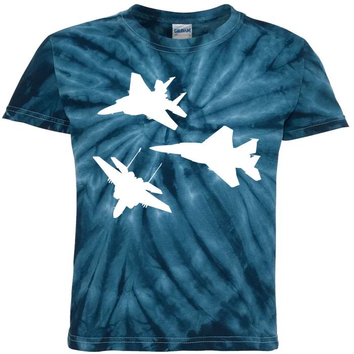 Military Fighter Jets Kids Tie-Dye T-Shirt