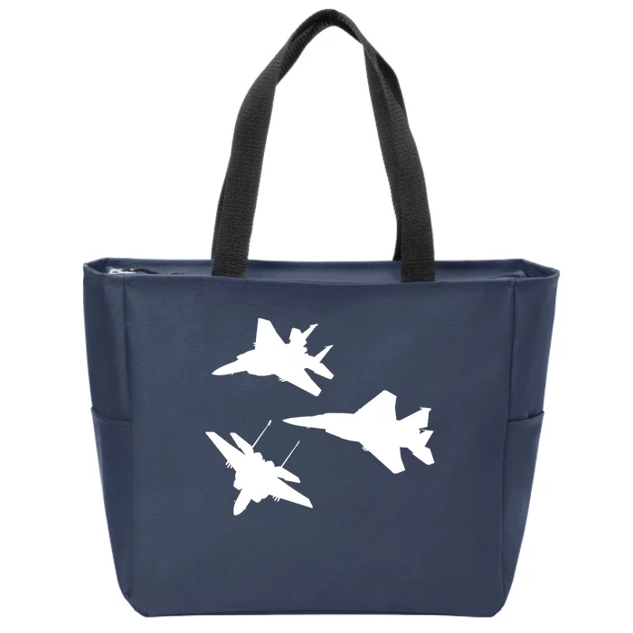 Military Fighter Jets Zip Tote Bag